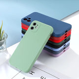 Case For iphone 11 12 Pro Max X XS Max XR Liquid Silicone Candy Color Plain Soft Cover Case