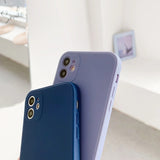 Case For iphone 11 12 Pro Max X XS Max XR Liquid Silicone Candy Color Plain Soft Cover Case