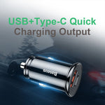 Baseus USB + USB-C 30W Car Charger